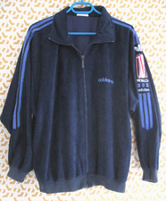 Veste Adidas One World marine bandes mauve Vintage Jacket 80'S - 192 / XXL