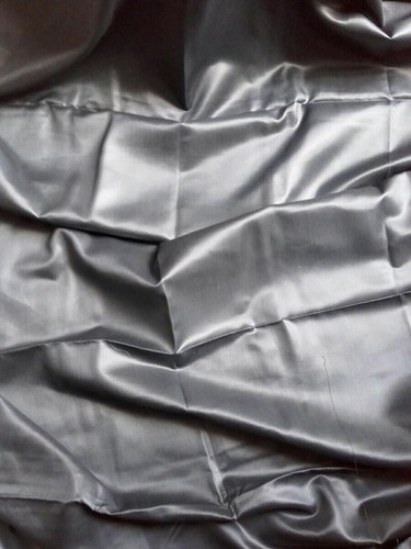 Tissu soie sergé bleu orage