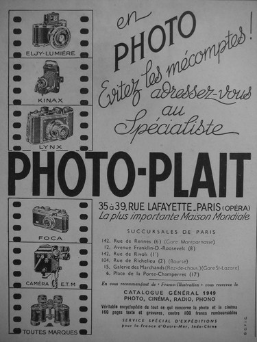Publicité 1949 photo hall - 1949, photo-hall