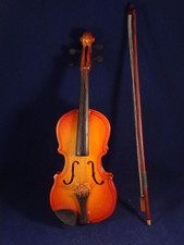 Ancien jouet musical enfants violon archet bois instrument étui années 30
