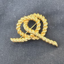  Nina Ricci Broche Vintage Métal Doré Noeud Ref I840