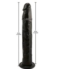 Long Gode Anal Ventouse Réaliste Xxl Flexible Ferme 34cm Sextoy Dildo Butt Noir