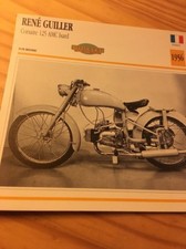René Guiller corsaire 125 AMC Isard 1956 Carte moto Collection Atlas France
