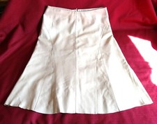 Jupe cuir Agneau 100%" crème " Vintage 1980 - PELLESSIMO - T.38 
