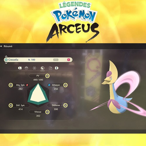 Cresselia niveaux effort - niveaux, max