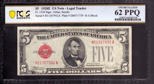 1928 legal tender red - e,