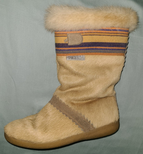 Vtg tecnica italy tan fur - tecnica,