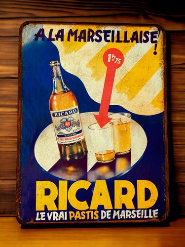 Plaque métal ricard table - plaque,
