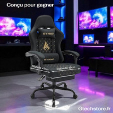Chaise-Fauteuil - de bureau- gaming- Symino, repose-pieds, accoudoirs réglables