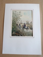 Aquarelle  Une chasse à courre de colon   (22997)