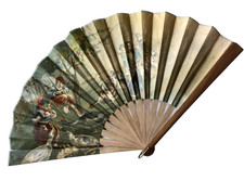 Ancien grand éventail papier