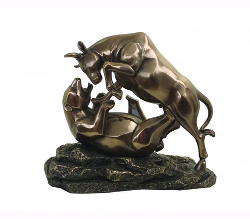Statue résine bronze taureau - résine,