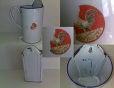 Ancien Pot , Cruche, Broc en émail blanc : JAPY FR