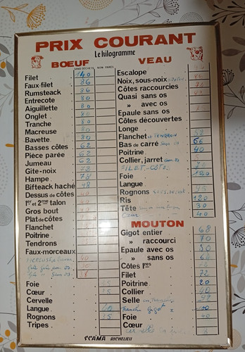 Ancien tableau tarifs - tableau,