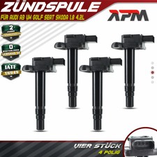 4x Bobine D'Allumage pour Audi A3 8L1 A6 4B A8 4D Tt 8N Siège VW Golf 1.8L-4.2L