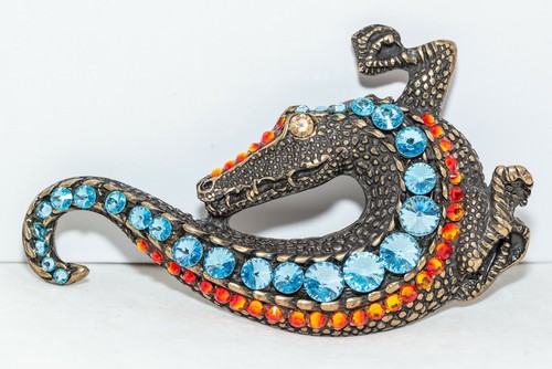 Ceinture crocodile incrustée