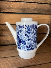 Cafetière vintage Melitta blanche à fleurs bleues