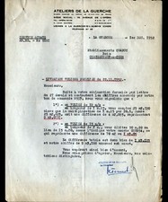 LA GUERCHE-sur-AUBOIS (18) CHARPENTE / BOIS "ATELIERS DE LA GUERCHE" en 1952