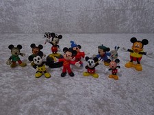10 X Walt Disney Plastique Jouet Figurine Mickey Mouse Micky Mouse - Vintage