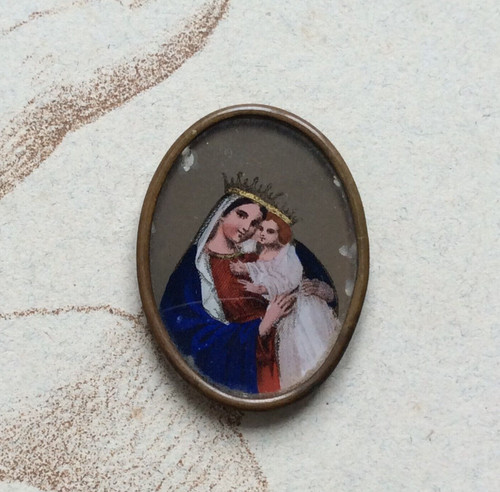 Miniature peinte fixé sous - fixé,
