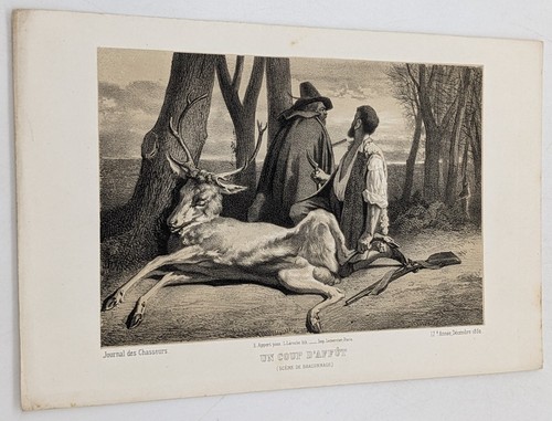 Gravure chasse un - gravure, coup