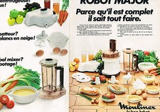 PUBLICITE ADVERTISING 104  1982  MOULINEX  le ROBOT MAJOR ( 2 pages)