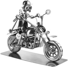 BRUBAKER Moto Cyclomoteur Figurine Sculpture Métal Cadeau Motard Motocycliste