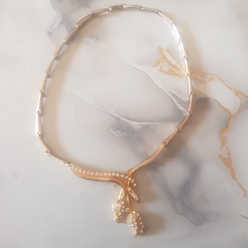 Ancien collier vintage doré - collier,