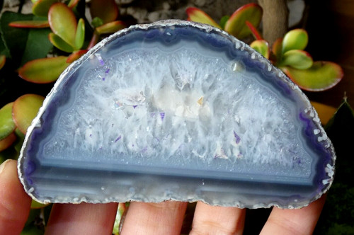 Tranche agate quartz polie - &,