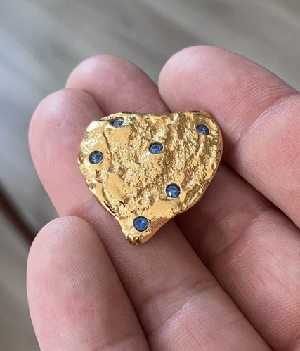 Beau pin coeur doré - coeur,