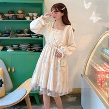 Femme Fille Robe Maille Lolita