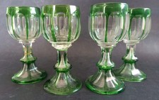 4 Verres A Porto Cristal Verrerie Baccarat Set Glass Crystal Green XIX