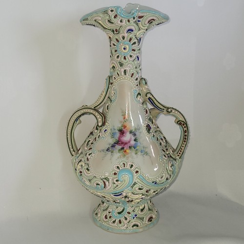 06k30 ancien vase emaille - vase,