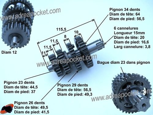 Arbre secondaire moteur - arbre,