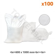 Sac à gravat tissé en polypropylène 62 g/m² 600 x 1000 mm (par 100)