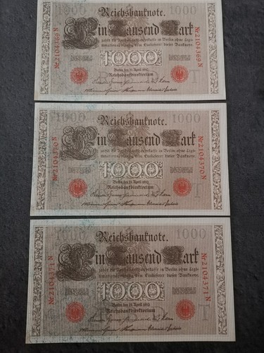 Lot billets suivis - billets, 1000