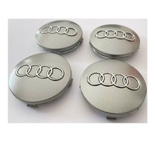 Lot de 4 Centres de roue cache moyeu Gris 60mm AUDI A1 A2 A3 A4 TT Vehicule Auto