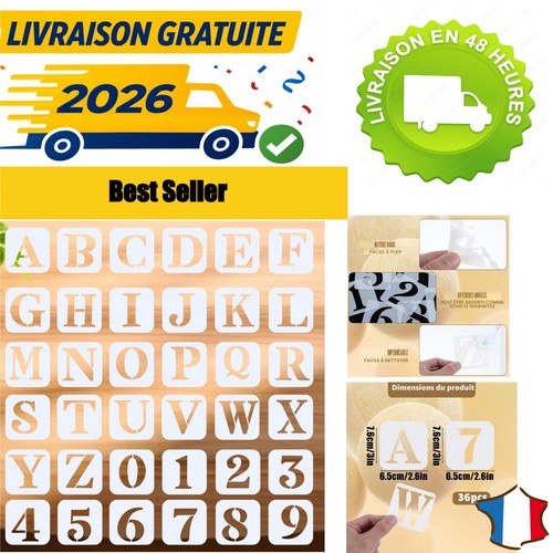 Pochoirs lettres et - 36,