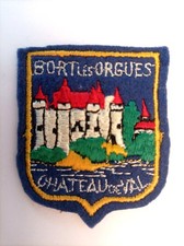 Écusson ancien BORT LES ORGUES en feutrine brodée - Corrèze France