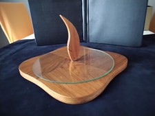 Plateau à fromage Vintage en verre et bois