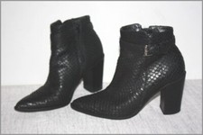 SAN MARINA Boots  Cuir Motifs Reptiles T 38 TBE