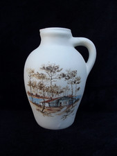 PAYS BASQUE Pichet Cruche Céramique décor Paysage Signé CAZALAS et mic