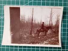 AW10 Photo albuminée circa 1900 TBE 11x8cm chasse à courre cavalier forêt