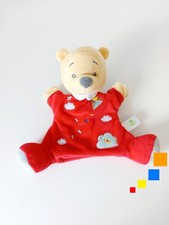 Doudou Plat/Marionnette Winnie L'ourson Ours Rouge Cerf Volant Nuages - Disney