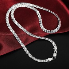 Chaîne collier argentée 5 mm