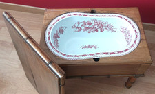 Ancien bidet décor de fleurs rose, signé K &G LUNEVILLE