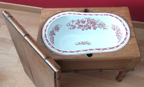 Ancien bidet décor fleurs - de,