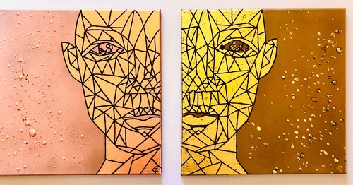 Tableau peinture acrylique - , sur