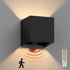 Applique murale CUBEL Détecteur de mouvement pour extérieur noir IP65 Up &