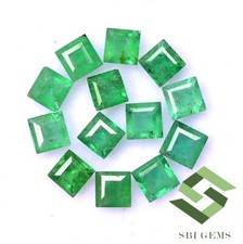 1.39 Cts Émeraude Naturel Coupe Carré 2.50 MM Lot 13 Pièces Calibré Ample Gemme